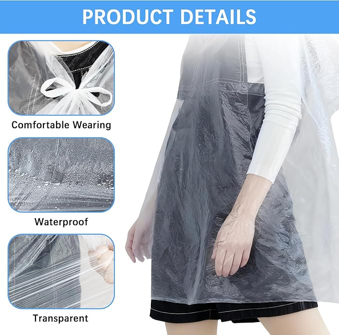 200 Pcs Disposable Capes Hair Salon, 48 x 36 Inch Disposable Hair Salon Capes, Waterproof Barber Cape, Single Use Shampoo Hair Cutting Cape Dressing Apron for Barbershop & Salon Hairdressing