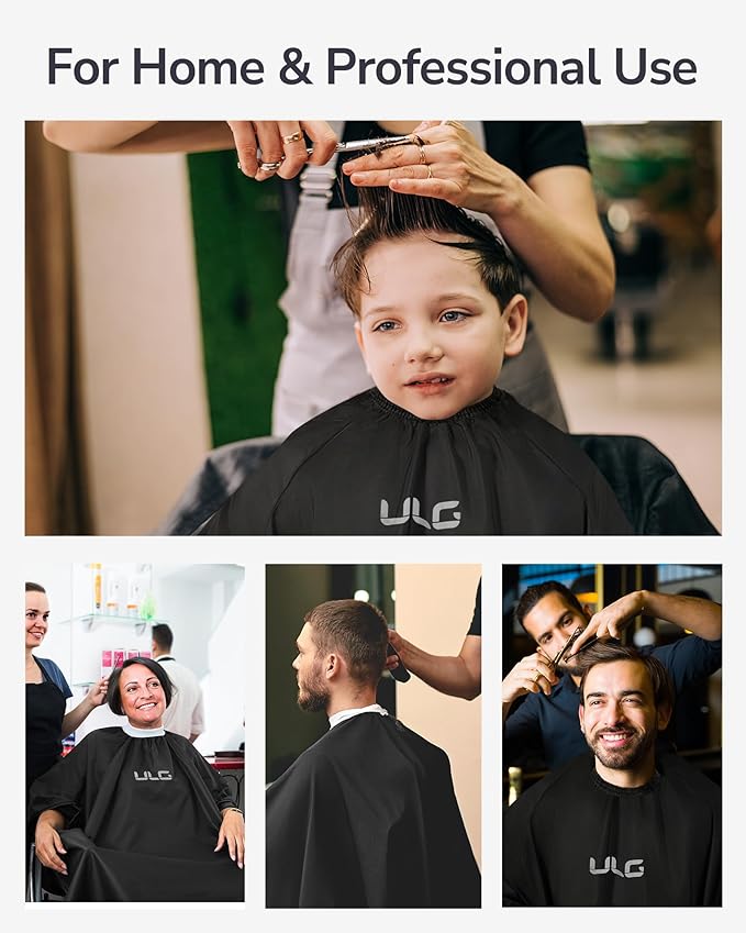 ULG Professional Hair Cutting Cape with Neck Duster Brush Waterproof Extra Large Size Salon Barber Cape Haircut Cape for Men