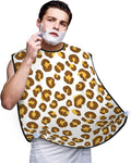 Men's Shaving Accessory Cheetah Gold Leopard Print, Waterproof Beard Apron with Hair Catcher & Suction Cups