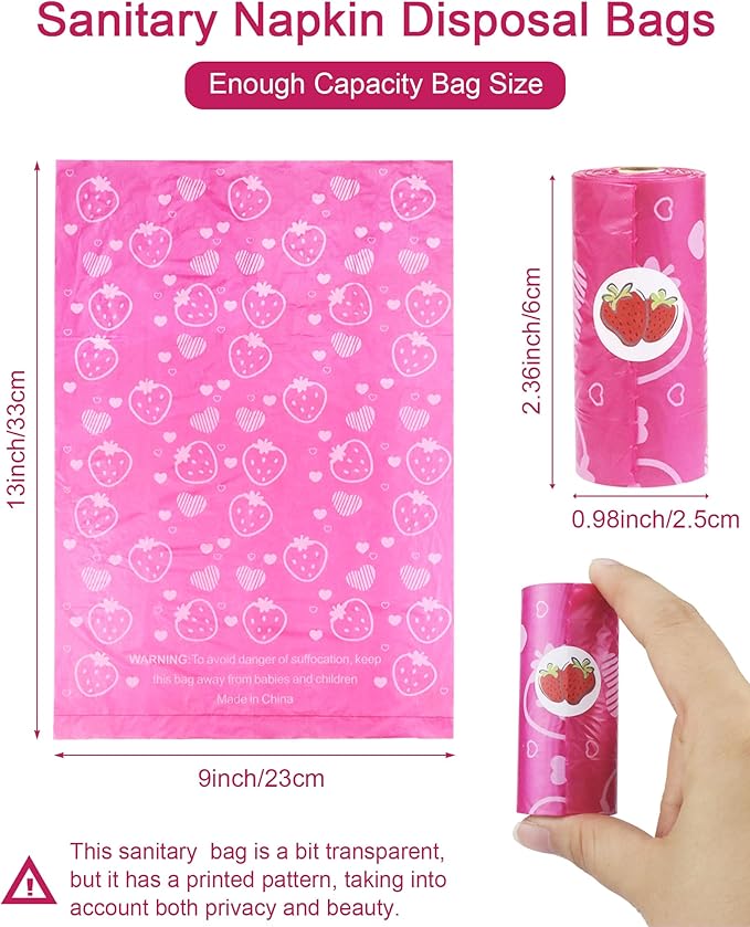 150 Pcs Sanitary Napkin Disposal Bags, ArtCute Mini Disposable Sanitary Bag Personal Care Tampons Disposal Trash Bag for Sanitary Women Privacy Handling Disposable Diaper Bags