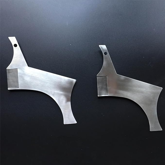 Stainless Steel Beard Shapers With Comb Beard Shaping Styling Tool Beard Shaping Template Guide Comb For Man Beard Trim Beard Care Implement