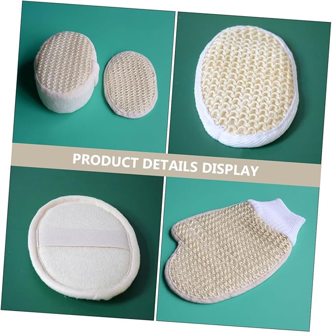 1set Comfortable Scrubbing Glove and Back Scrubber Strap Bath for Gentle Exfoliation Sponge Back Strap Bath Mitt Trim