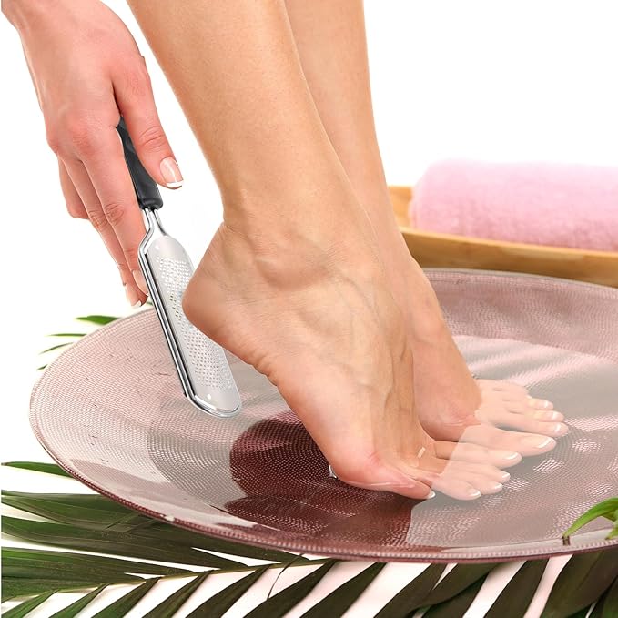 Moxweyeni 7 Pack Colossal Foot File Pedicure Tools Sets with 2 Styles Large and Small Hole Replacement Callus Remover Blades, Stainless Steel Detachable Pedicure Foot Rasp for Dead Skin Remover