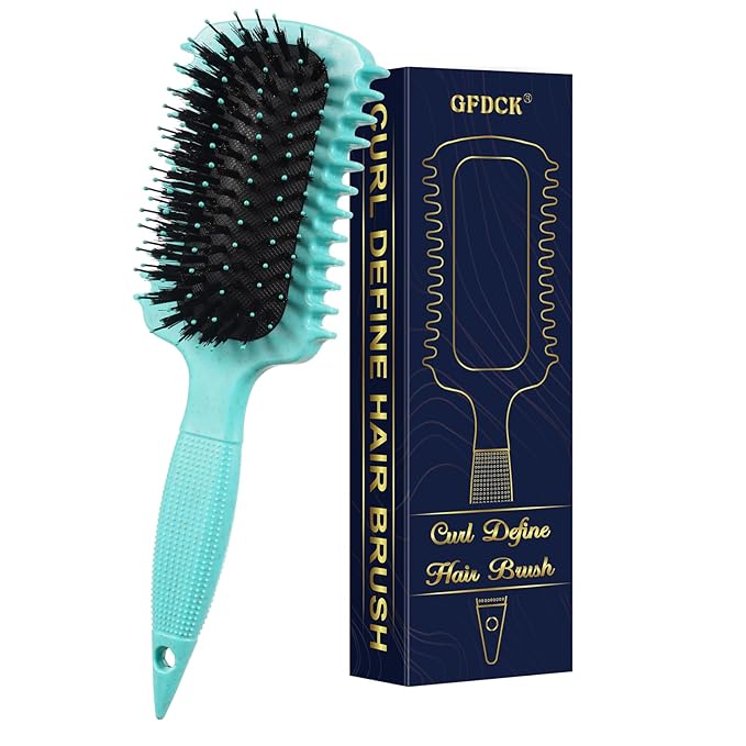 Curl Defining Brush, Curly Hair Brush Products for Effortlessly Detangling Shaping and Styling Women's Men's Curls on All Wet or Dry Hair Types, Reduces Frizz
