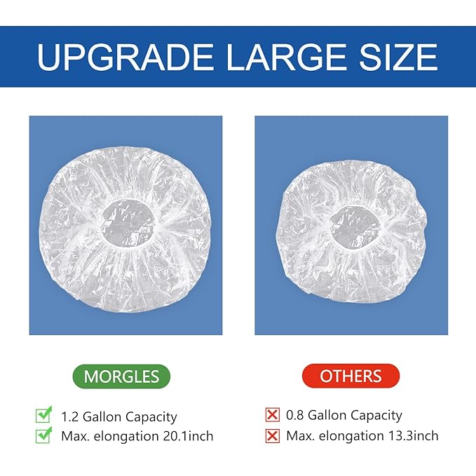 MORGLES 50 Pcs Ear Covers for Shower with 80 Pcs Shower Caps, Waterproof Ear Covers and Large Disposable Plastic Caps for Bathing, Hair Dye, Conditioning in Home Hotel Travel