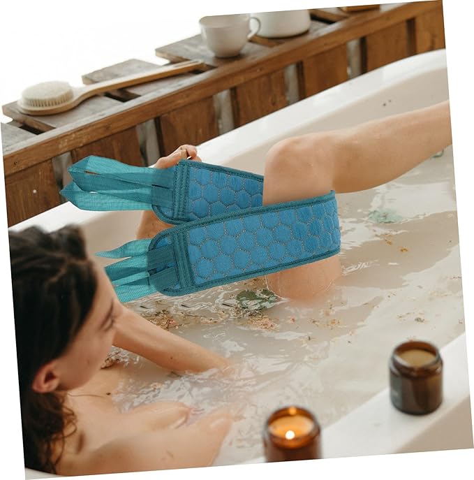 Exfoliating Back Scrubber Set 2pcs Long Bath Strap Gloves for Deep Cleansing Suitable for Skin Types Soft Touch
