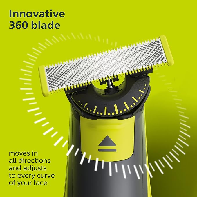 Philips Norelco OneBlade 360 Hybrid Electric Trimmer & Shaver with Replacement Blades, Frustration Free Packaging