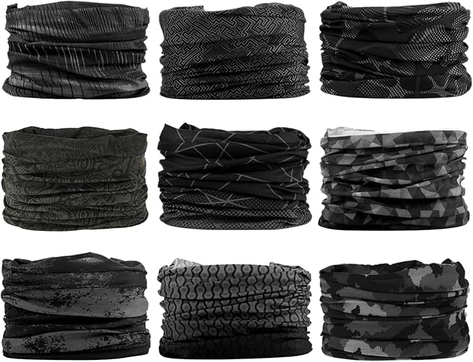 Venswell Neck Gaiter Face Mask Men Women,Seamless Bandana Rave Face Cover Scarf Mask,Balaclava,Headband, Head Wrap,Headwear