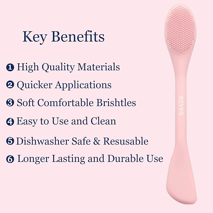 REVEX Silicone Face Mask Applicator,Face Scrubber,Exfoliating Pore Scrubber,Pore Cleaning Brush,2Pcs Mask Applicator Tool for Facial Mud,Face Brush for Women Men.(Pink+Gray)