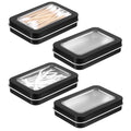 4Pcs Cotton Swab Holder for Travel, Portable Floss Picks Case with Dustproof Lid Refillable Floss Pick Dispenser Travel Flosses Picks Case with Dustproof Lid for Cotton Swabs Hair Ties (Black)