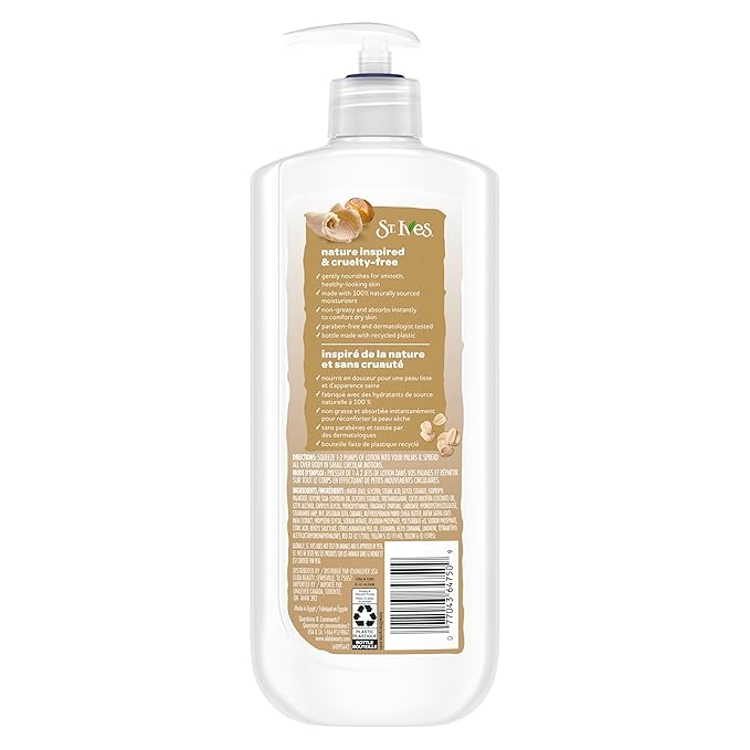 St. Ives Soothing Hand & Body Lotion for Women with Pump, Daily Moisturizer Oatmeal and Shea Butter for Dry Skin, Made with 100% Natural Moisturizers, 21 fl oz, (Pack of 8)