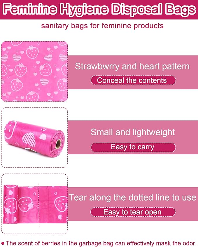 150 Pcs Sanitary Napkin Disposal Bags, ArtCute Mini Disposable Sanitary Bag Personal Care Tampons Disposal Trash Bag for Sanitary Women Privacy Handling Disposable Diaper Bags
