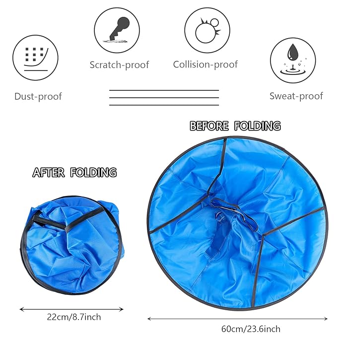 2 Pieces Hair Cutting Cape for Adults Umbrella Hair Cutting Cloak Foldable Catcher for Teens and Adults, Blue and Silver