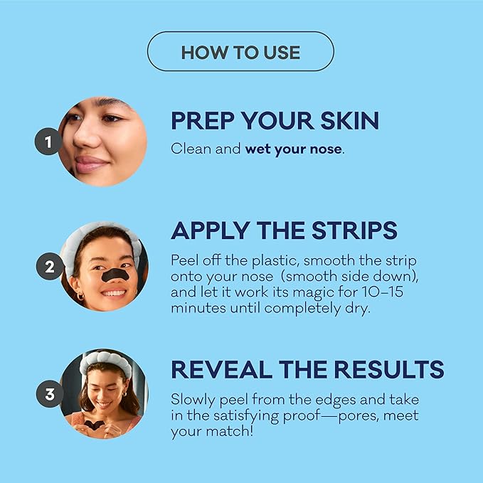 Biore Charcoal Deep Cleansing Pore Strips, Nose Strips for Blackhead Removal on Oily Skin, Features C-Bond Technology with Instant Pore Unclogging, 18 Count