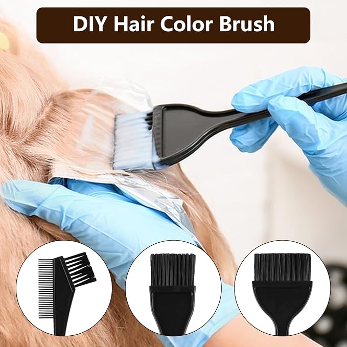 12 Pcs Hair Dye Brush Applicator Kit, Small Flat Head Hair Color Brushes for Women Men, Hair Coloring Brush SetHair Dye Applicator Brushes, Tint Dyeing Dying Tools Kits