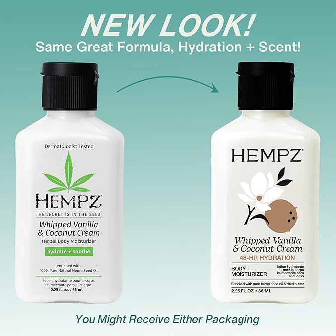 Hempz Mini Whipped Vanilla & Coconut Cream Body & Hand Lotion 2.25 oz.