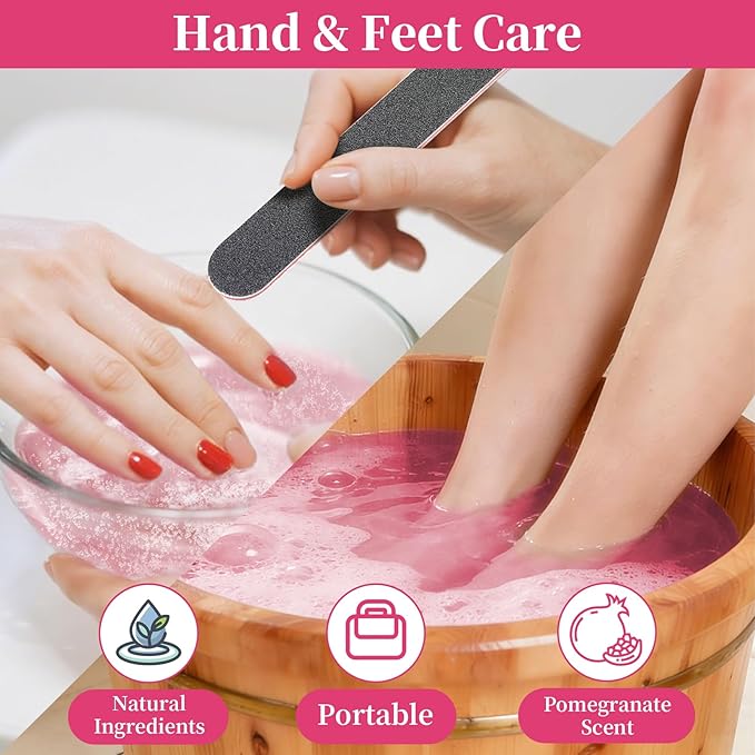 Manicure Spa Tablets 8oz -Pomegranate Soak Balls, Moisturizing Tablets, Cuticle Softener for Foot and Hand Soak Pedicure Spa Supplies Manicure Tools Nail Salon & Tavel Esenntial（40count）