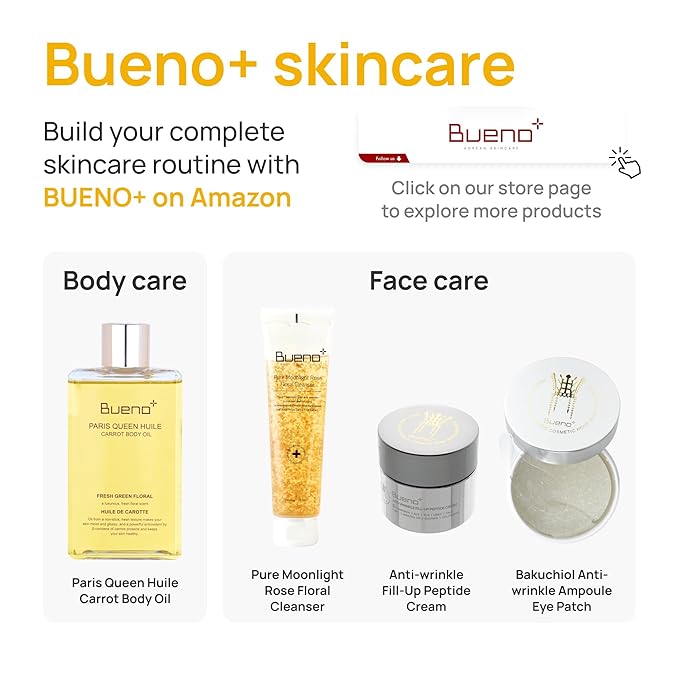 Bueno+ PARIS QUEEN HUILE CARROT BODY OIL | Hydrates & Protects Skin with Carrot Extract, Beta-Carotene | Protective Nutrition Supply Moisturizing Elasticity Dry Moisture | 6.7 Fl Oz