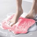 Shower Foot Scrubber, Shower Foot and Back Scrubber with Suction Cups, Shower Silicone Foot Washer for Exfoliating Massage（Pink）
