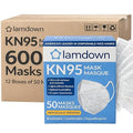 (600-Pack) KN95 Face Masks, Individually Wrapped, Premium Disposable Dust Mask, White