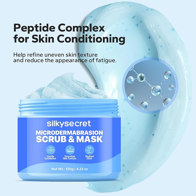 Face Exfoliator (4.23 Oz), Face Scrub, Microdermabrasion Facial Scrub Exfoliator with Natural Pumice, Peptides & Botanical Extracts, Facial Exfoliator for Smooth and Refreshed Skin