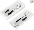 ihomecooker 3 Pack White Large Size Plastic Drawer Organizer Tray Cutlery Utensil Makeups Drawer Organizers 15" X 6"
