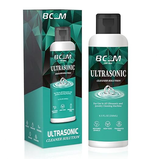 Ultrasonic Jewelry Cleaner Solution, Jewelry Cleaner Great for Use in All Ultrasound Machines, Eyeglass and Rings, Effective Cleaning Solution for Gold, Silver, Platinum, Diamonds, and Watch (8.5 oz)