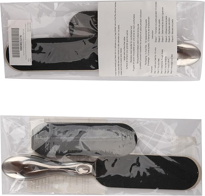 Homeve Professional Pedicure Large Foot File - Reusable Stainless Steel Feet Rasp with 20 Replaceable Coarse-Fine Double Callus Remover