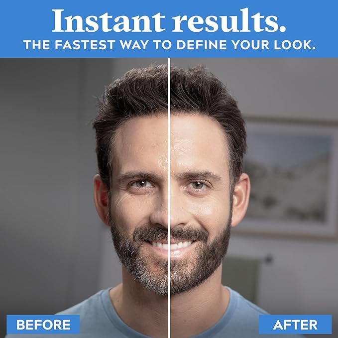 Just for Men 1-Day Beard & Brow Color, Temporary Color for Beard and Eyebrows, For a Fuller, Well-Defined Look, Up to 30 Applications, Darkest Brown/Black (Pack of 2)