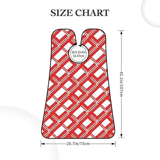 Waterproof Beard Trimming Bib, Non-Stick Hair Catcher for Men Shaving, Grooming Apron for Husband Dad, Christmas Red Stripes Candy Cane Shave Bib