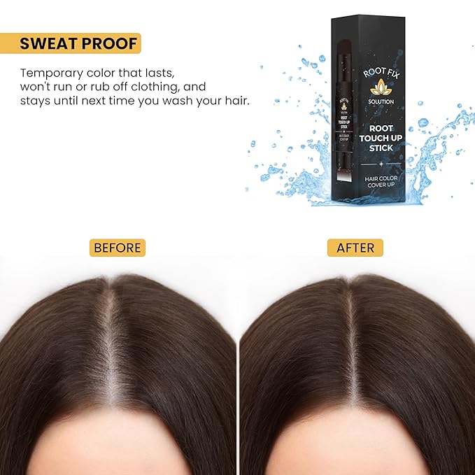 Root Touch Up Hair Color Stick for Gray Coverage - Instant Bald Spot Concealer Stick for Grays and Roots - Professional Salon Quality Hair Cover Up Hair Products for Women/Men (Dark Brown, One Size)