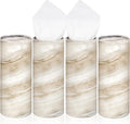 Geyoga 4 Pack Car Tissue Holder Marble Print Car Tissues Cylinder Round Paper Boxes with 50 Facial Paper Towel Per Box for Brown Refill Round Container for Home Office Travel Gift(Brown)
