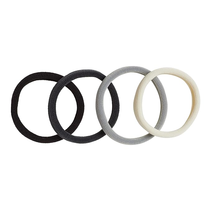Goody Ouchless Sweater Hair Ties, 8 Ct Neutral Tones, Gentle, Secure & Damage-Free Elastic Bands for All Occasions, No Snag or Pull Styling Accessories for Women & Men, For Thick Hair