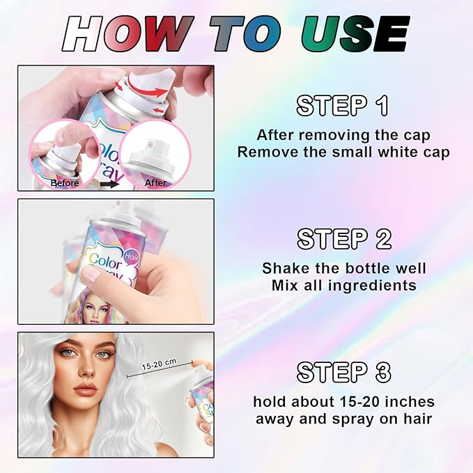 Temporary Hair Color Spray, Blue One-Time Use Hair Color Dye for Women and Kids, Disposable Natural Hair Strong Style Hair Dye-On 1-Day Washable for Cosplay Party DIY,Christmas Party, Halloween
