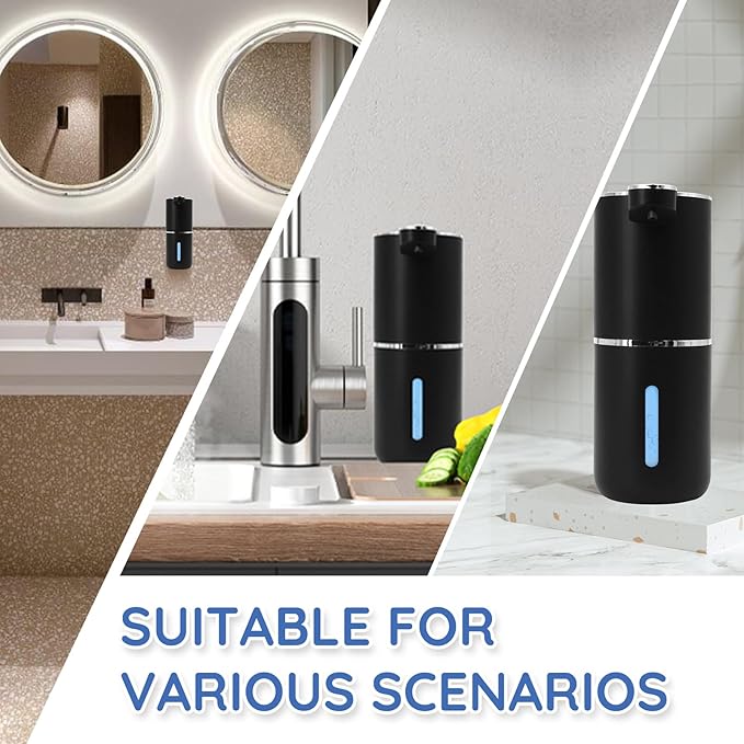 Liquid Soap Dispenser, Automatic Soap Dispenser, 13.5oz/400ml Automatic Soap Dispenser Touchless, USB Rechargeable 4 Level Adjustable Electric Hand Soap Dispenser, for Bathroom, Kitchen,Hotel