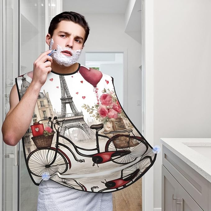Monochrome Sketch Style Gaming Print Beard Bib Shaving Apron, Beard Hair Trimming Cape Gift For Dad