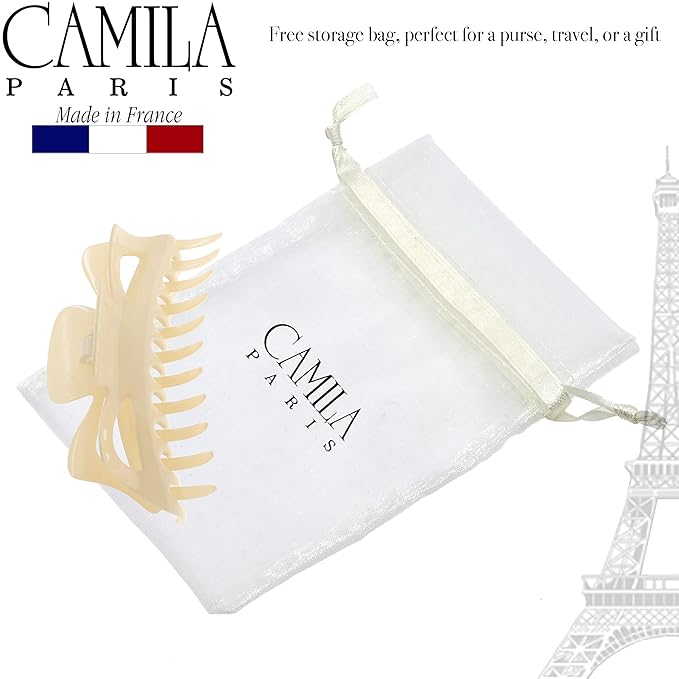 Camila Paris CP3503 French Large Hair Clips for Women Thick Hair for Long Curly Wavy Hair, Girls Hair Claw Clip, Durable Styling Big Claw Clip for Thick Hair, Strong Hold No Slip Grip, Made in France