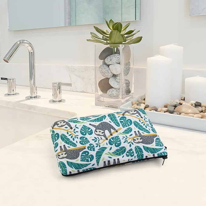 MAGEFY Small Makeup Bag Waterproof Cosmetic Bag Portable Travel Makeup Bags with Zipper Lightweight Makeup Pouch (1 pack, 0172 sloth gifts)
