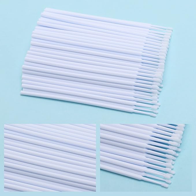Tbestmax 500 Pcs Micro Applicator Brush Micro Swabs, Disposable Eye Lashes Mascara Wands for Eyelash Extension White