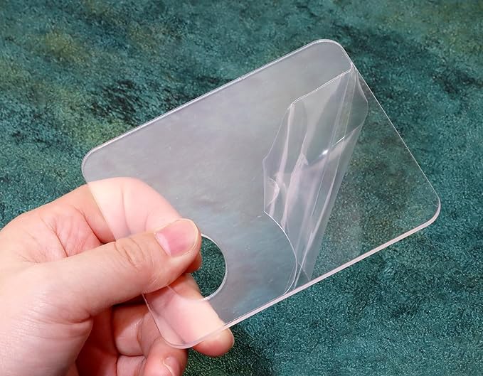 5pcs Acrylic Makeup Mixing Tray Paint Pallet Mixing Palette with Thumb Hole for Painting Art Oil Painting Craft Cosmetic Makeup Palette (3.94x3.27inch, Clear)