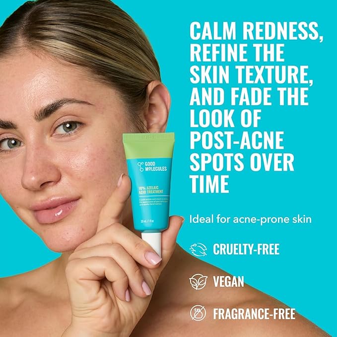 Good Molecules 10% Azelaic Acid Treatment Pack 2 – 30 ml Each - Soothing Facial Formula for Uneven Tone with Azelaic Acid – Vegan & Fragrance-Free Skincare