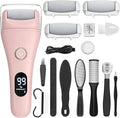 Electric Foot File Callus Remover for Feet - 3pcs Larger Grinding Head&3Speed, Pedicure Kit Foot Scrubber Deadskin Callus Remover, Foot Care Kit Pedicure Tools for Dead Skin Callus Hardskin Dry Cracks