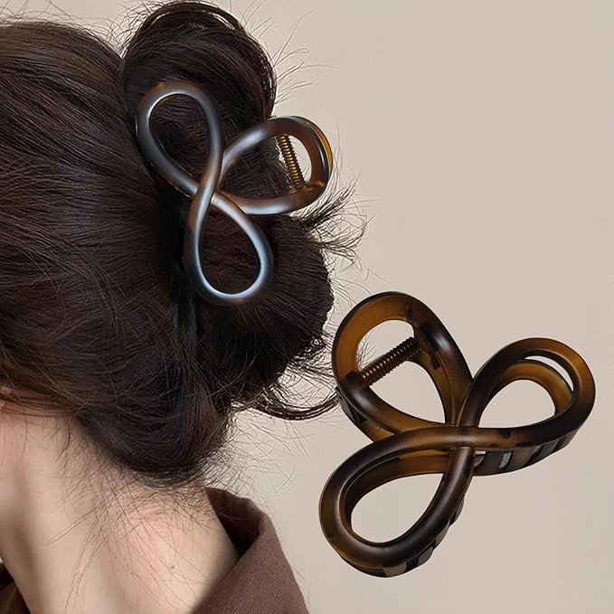 3.3 Inch Hair Claw Clips, Unbreakable No Slip Matte Neutral Claw Clip for Women's Thin & Medium Thick Fine Hair, 3 Pack