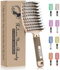 KTKUDY Detangling Brush Getting Knots Out without Pain - Boar & Nylon Bristles Hairbrush Make Hair Shiny & Healthier Vented Detangler Brush for Women Men Kids Wet and Dry Hair (Gold)
