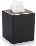 Sumnacon Tissue Box Cover Square Tissue Box Stylish Linen Tissue Box Holder with Magnetic Bottom, Cube Tissue Cover for Living Room Bathroom Table Desk Countertop Home Office Car Hotel, Black