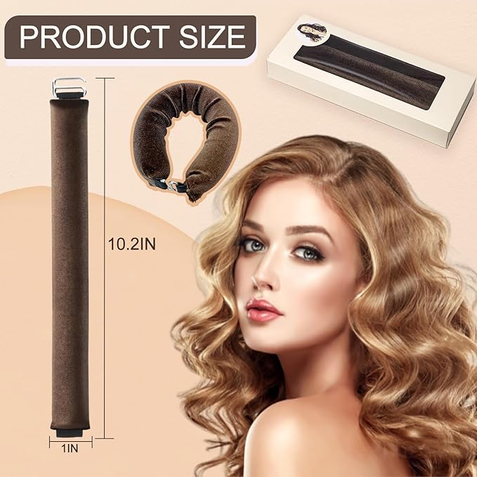 Heatless Curling Kit: Headband Curler, Curling Ribbon with Hook for Overnight Sleep Styling - Easy to Use Red