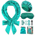 Satin Heatless Curls Overnight Hair Curlers to Sleep In Hair Curler Rollers No Heat Hair Wrap for Curls Headband, 70" Satin Heatless Curling Set for Women Long Waves Hair Volume -Green 10 PCS