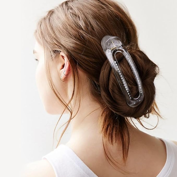 Aileam 6PCS Flat Claw Clip French Concord Hair Clip Barrette for women Thick Hair Clips Grip Yoga Hair Banana Barrettes for Styling Women Girls Thin Hair Accessories
