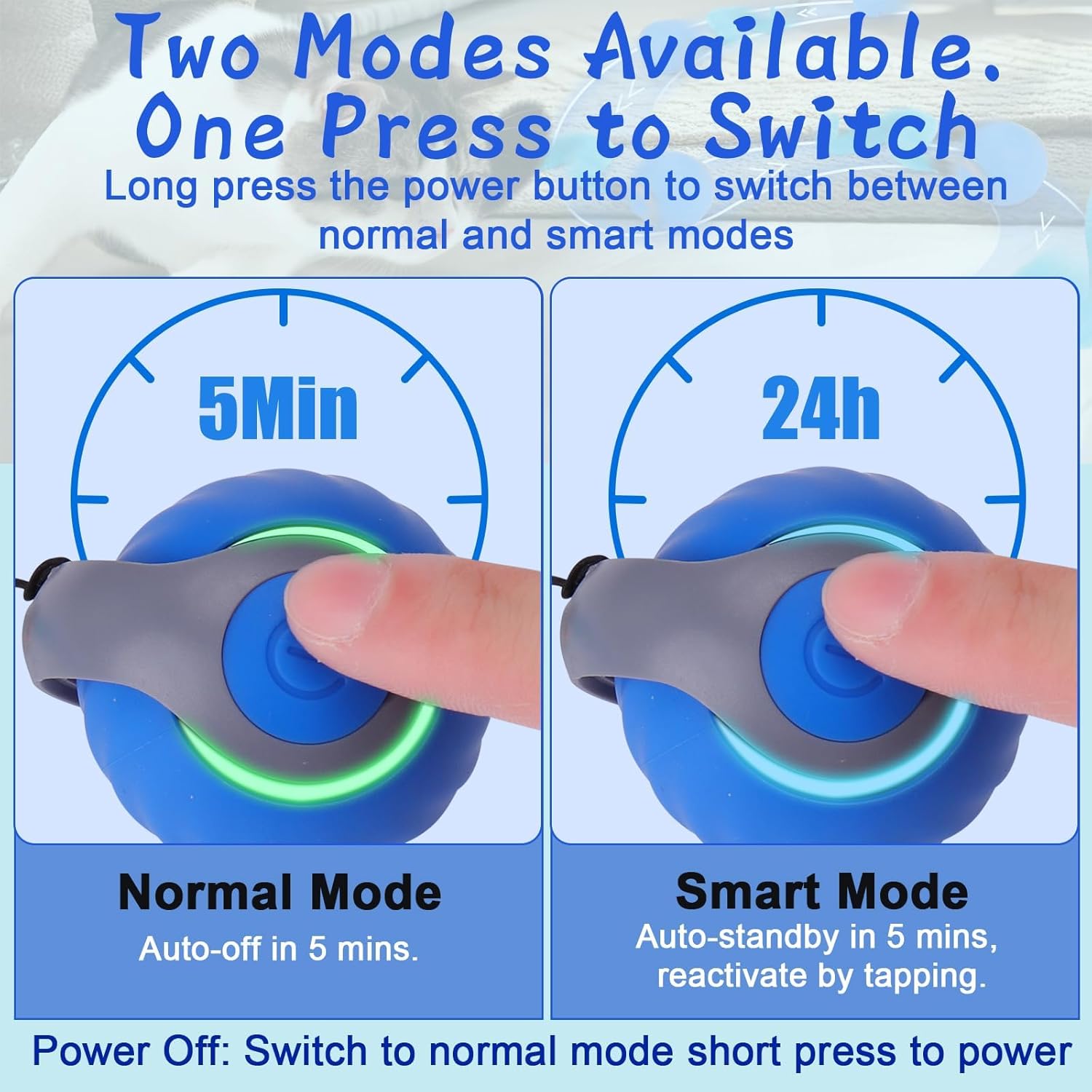 Interactive Cat Toy Ball - Motion-Activated, USB Rechargeable Cat Toys for Indoor Cats with Anti-Scratch Cover & 2 Changeable Tails - Enrichment Toy for Active Cats & Kittens