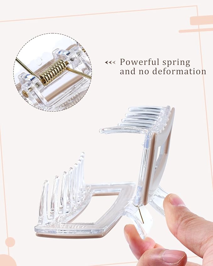 Molans 5Inch Large Hair Claw Clips 4 PCS for Women - Acrylic Hair Accessories for Thick Hair and Long Hair, Big Strong Durable Hair Applique, Oversized Non-slip Rectangle Butterfly Jaw Hair Clips
